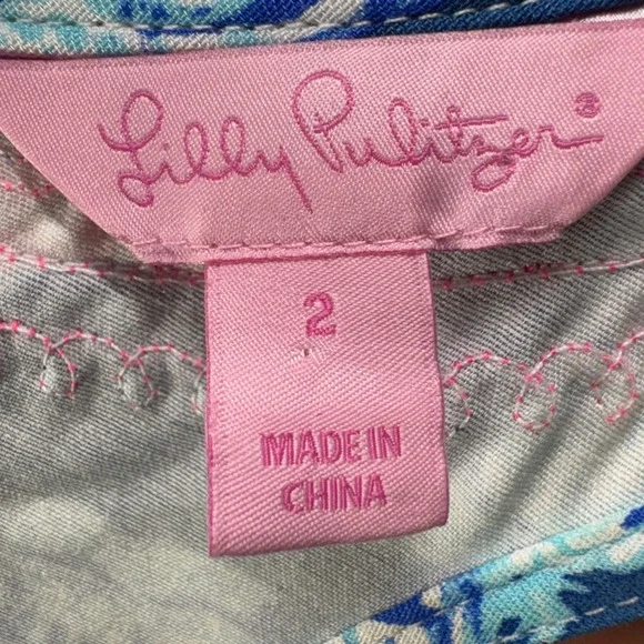 Lilly Pulitzer Carlotta Shift Dress Size 2 Joy Ride Elephant Print Embroidered - Picture 7 of 13